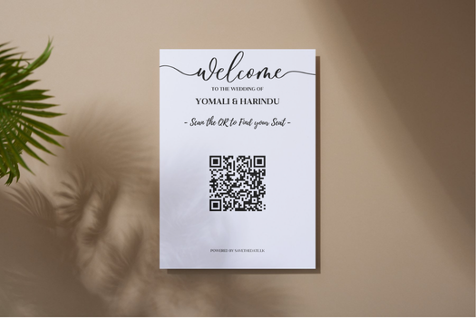 Find your seat QR digital seating Sri Lanka wedding
